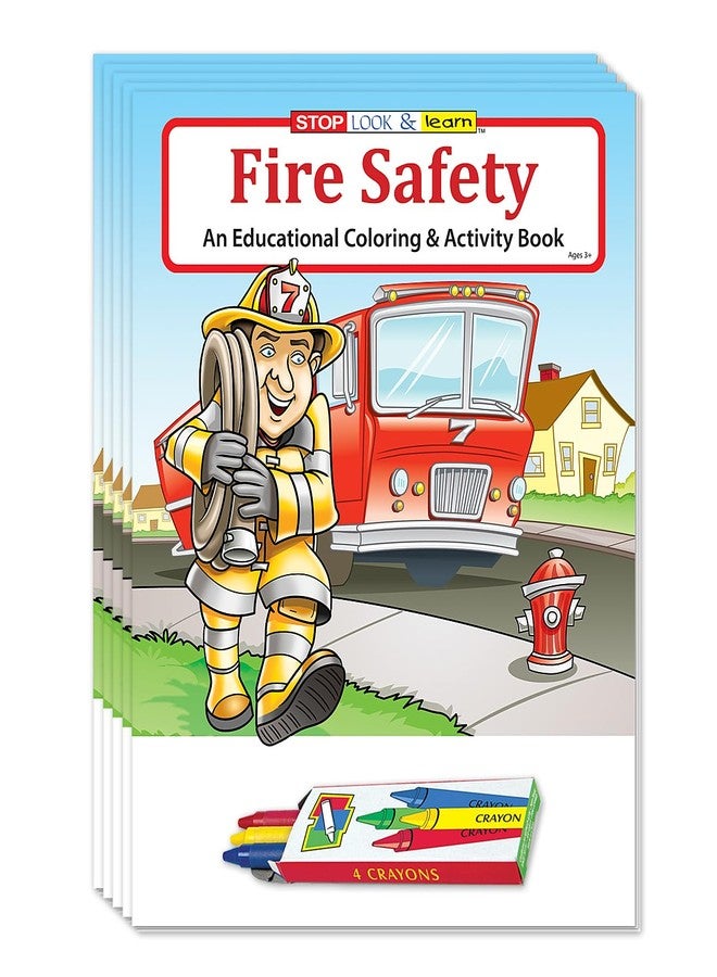 ZOCO - Fire Safety for Kids - Firefighter Coloring Books (50 Bulk Pack, with Crayons) - Fire Prevention Week Items - Birthday Party Favors & Activities - Image 1